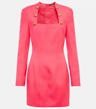 Embellished wool minidress