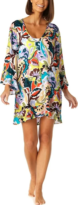 Anne Cole Flounce V Neck Tunic