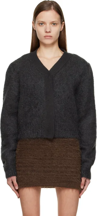 AMOMENTO Gray Grandma Cardigan