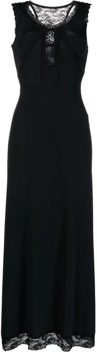 Lace-Trimmed Midi Dress