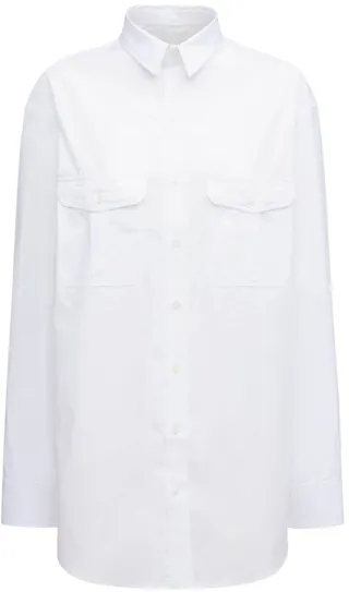 Cotton poplin mini shirt dress