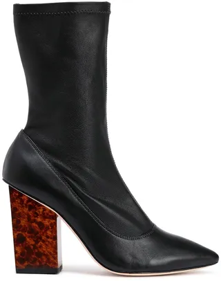 Stretch-leather ankle boots