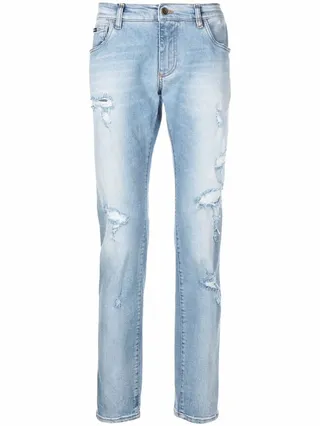 Distressed Skinny-Fit Jeans