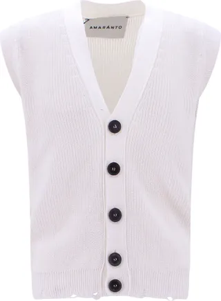 Cotton vest with fringed bottom