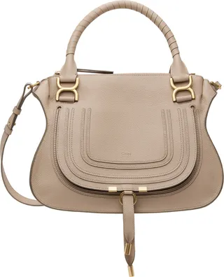 Chloé Tan Medium Marcie Double Carry Bag