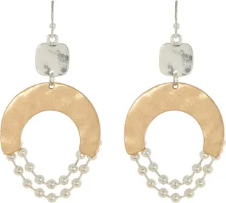 Two-Tone Circle Chain Earrings