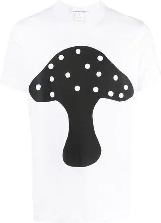 mushroom-print cotton T-shirt