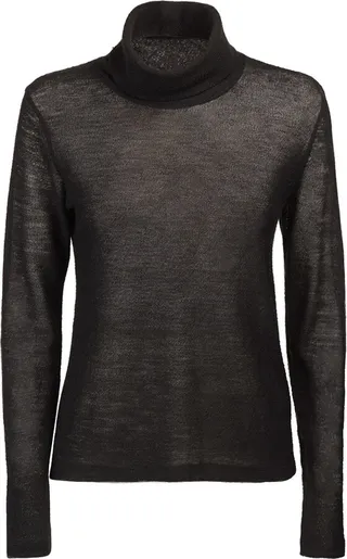 Wool jersey turtleneck t-shirt