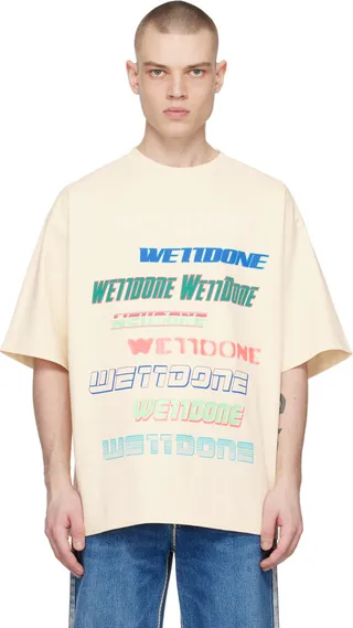 We11done Off-White Printed T-Shirt