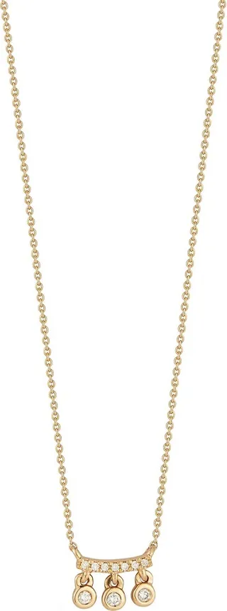 Lulu Jack Diamond Charm Bar Pendant Necklace