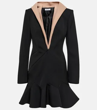 Hooded virgin wool minidress