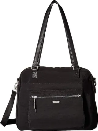 Baggallini Overnight Expandable Laptop Tote with RFID Phone Wristlet (Black) Tote Handbags