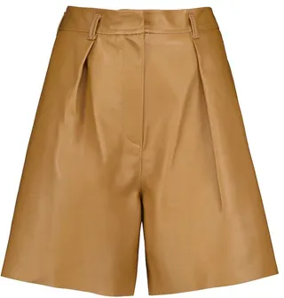 Gisa high-rise wide leather shorts