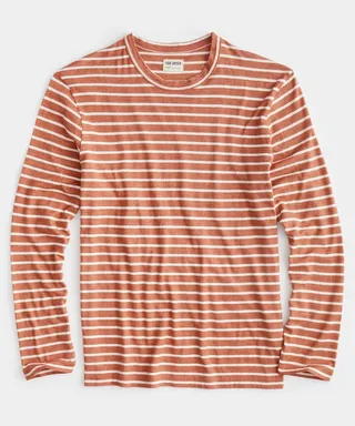 Issued By: Japanese Nautical Striped Tee in Tuscan Terracotta