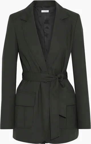 Charlène belted twill blazer