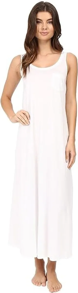 Hanro Cotton Deluxe Long Tank Nightgown (White) Women's Pajama
