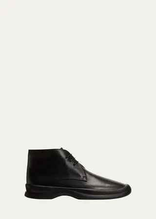 Town Leather Lace-Up Loafer Booties