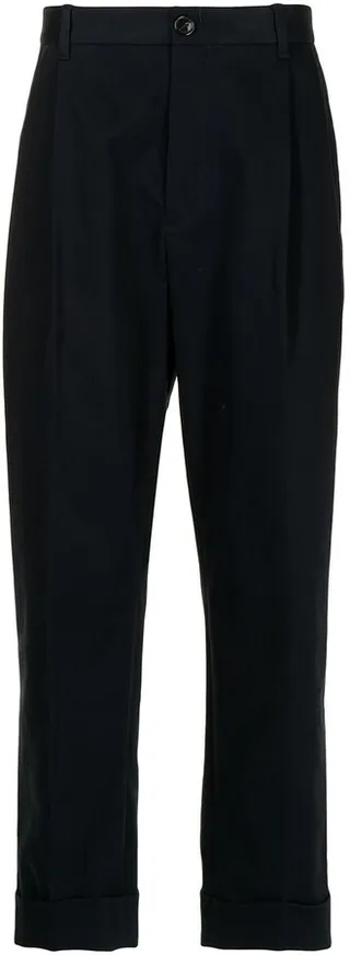 Turn-Up Hem Straight Trousers