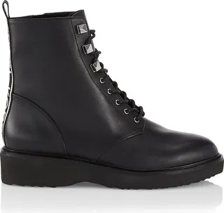 Haskell Logo-Detailed Leather Combat Boots