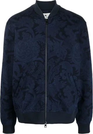 Floral-Print Jersey Bomber-Jacket