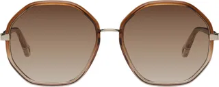 Chloé Brown Hexagonal Sunglasses