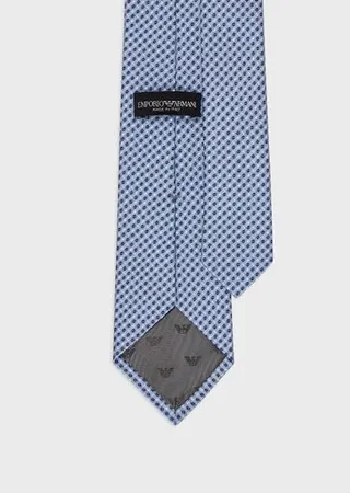 Pure silk tie with jacquard micro-pattern