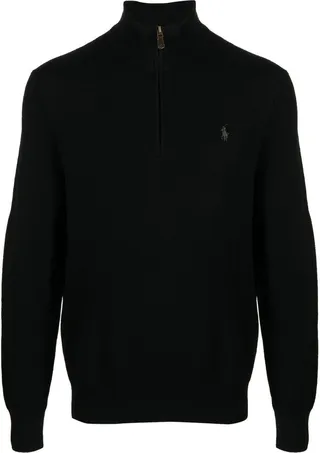 Logo-Embroidered Zip-Up Jumper