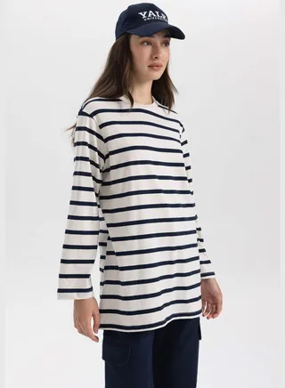 Woman Bike Neck Long Sleeve Tunic