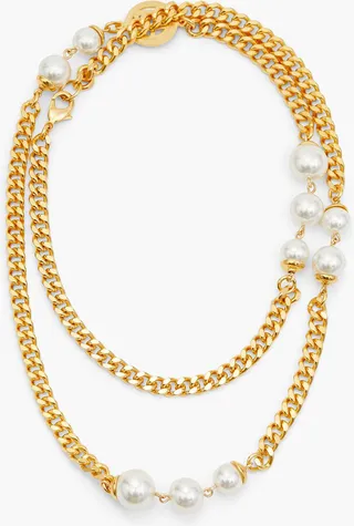 24-Karat Gold-Plated Faux Pearl Necklace