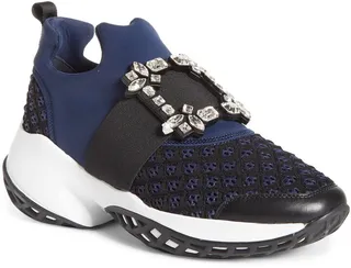 Viv Crystal Buckle Slip-On Sneaker