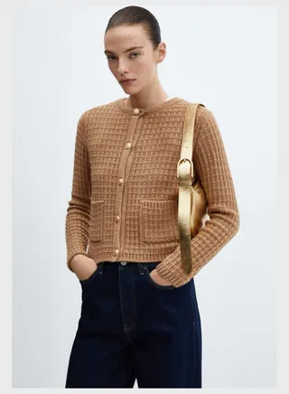 Button Down Pocket Detail Cardigan