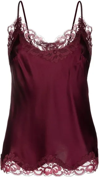 Lace-Trim Silk Camisole