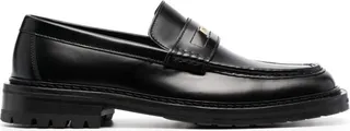 Logo-Lettering Leather Loafers