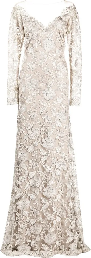Madlen embroidered-tulle gown