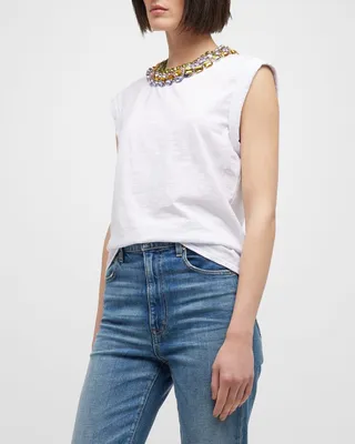 Bella Chunky Rhinestone Embellished Tee