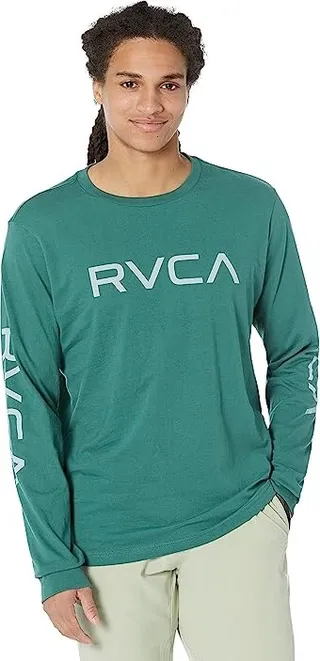 RVCA Big RVCA Long Sleeve Tee (Hunter Green) Men's T Shirt
