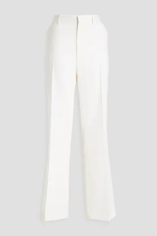 Wool-twill wide-leg pants