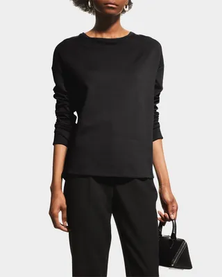 Drop-Shoulder Crewneck French Terry T-Shirt