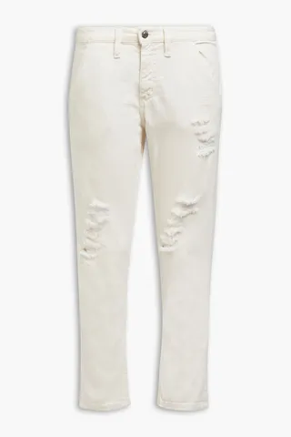 Navrick distressed mid-rise slim-leg jeans