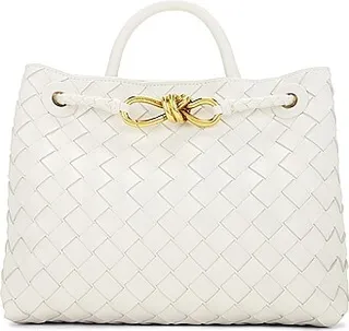 Bottega Veneta Small Andiamo Bag in White