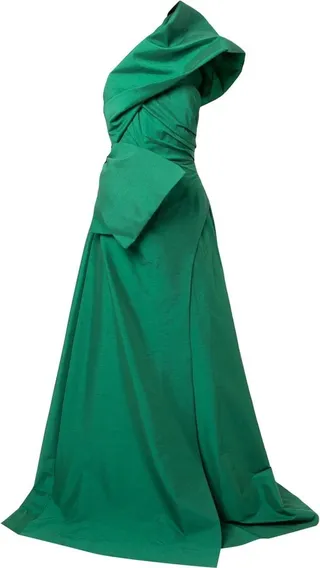 Archer asymmetric neck gown