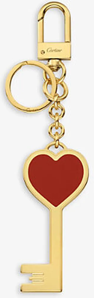 Womens Multi Diabolo de Lacquered Golden-finish Metal Keyring