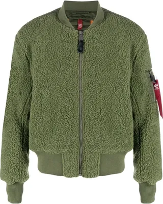 Teddy zipped bomber-jacket