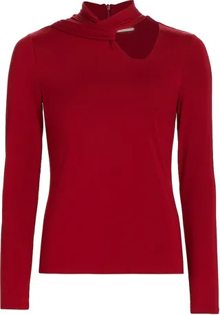 Twisted Mock Turtleneck Top