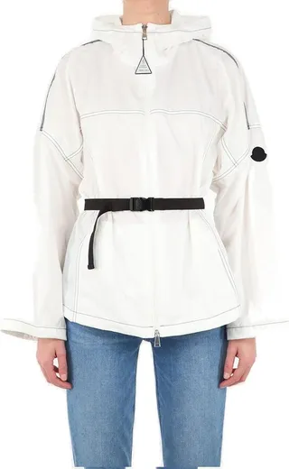 Moncler Belted Waist Hooded Jacket