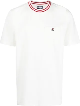 stripe-detailing cotton T-shirt