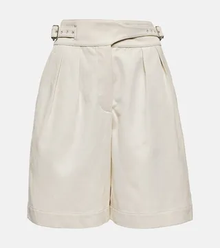 Cotton and linen Bermuda shorts