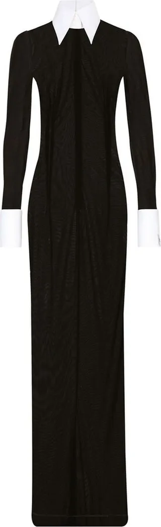 KIM DOLCE&GABBANA sheer silk-blend shirt dress