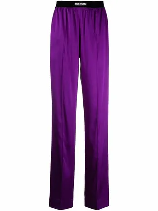 Logo-Patch Straight-Leg Trousers
