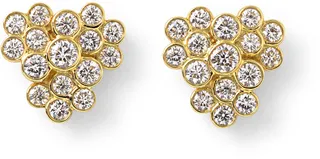 Stardust 18K Diamond Bezel Cluster Earrings